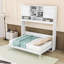 Grand lit escamotable en bois avec rangement