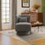 Fauteuil d'appoint rembourré et pivotant en tonneau avec coussin lombaire-462442996