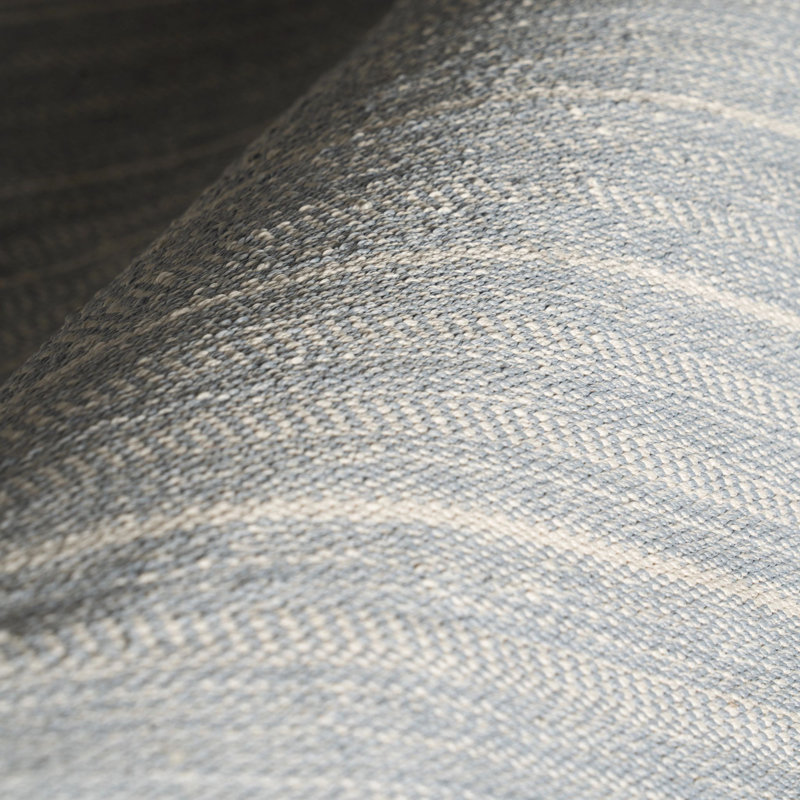 Skipper Stripe Swedish Blue Handwoven Indoor/Outdoor Rug, Runner 2'6" x 8'