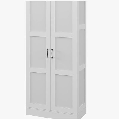 Armoire de rangement de 71 po de hauteur avec tablettes mobiles, armoire de rangement de style moderne avec portes à fermeture en douceur