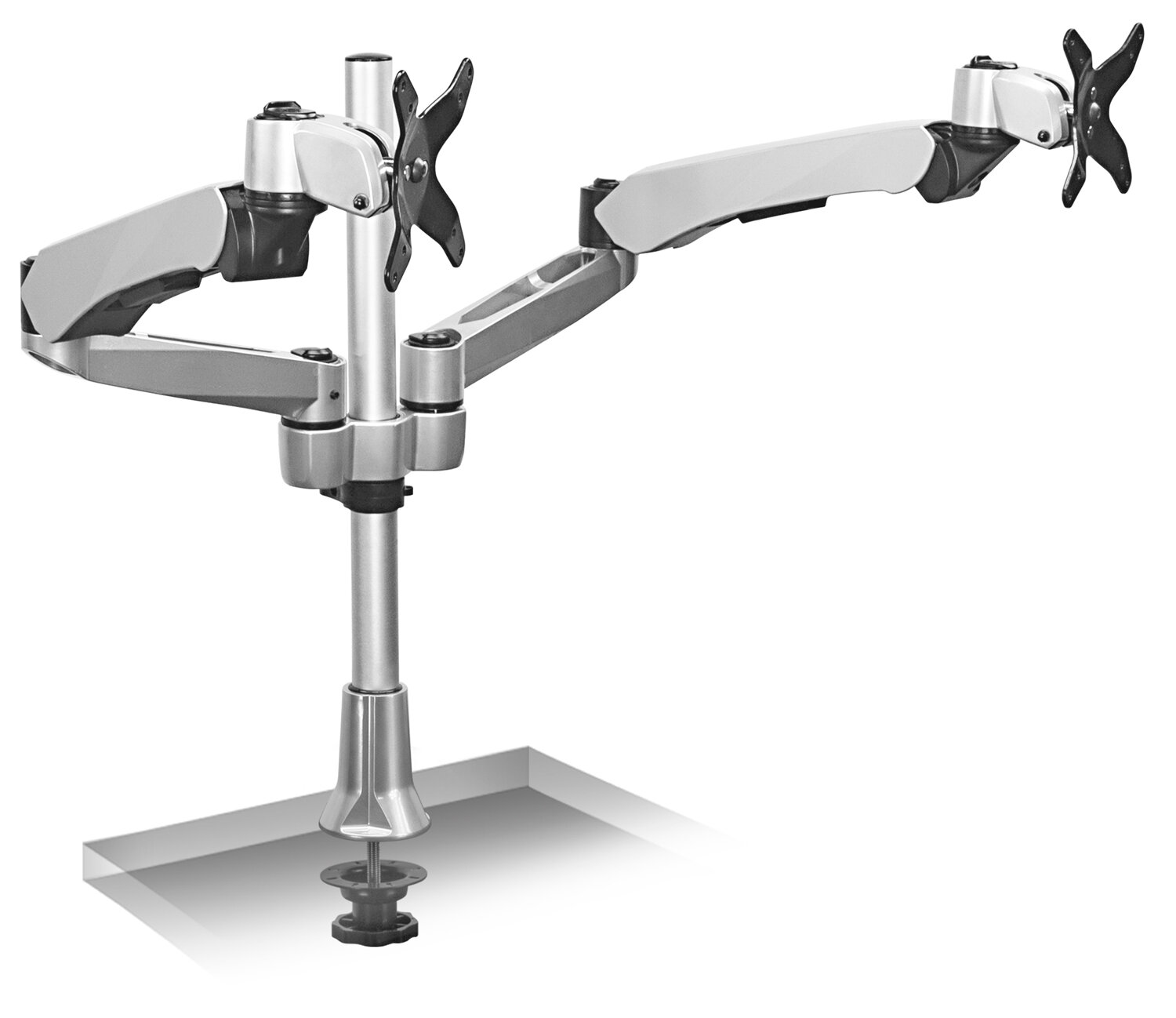 Mount-It Height Adjustable Full Motion Two Monitor Computer Desk Mount  Spring Arm Quick Release