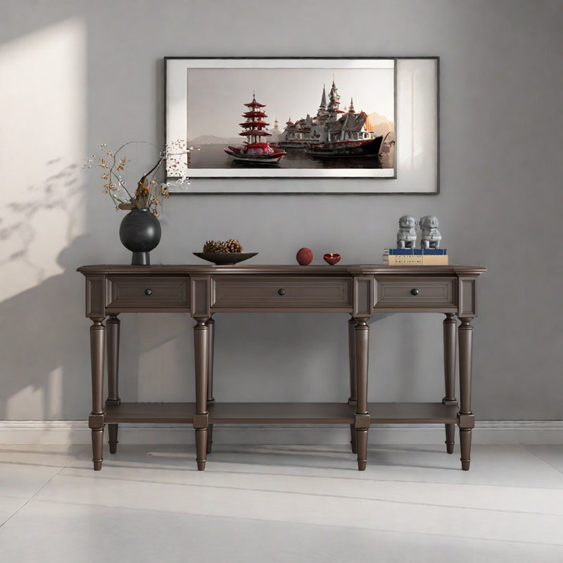Rural Retro Practical Console Table, 34.65" H x 59.06" W x 15.75" D
