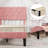 Pink Full Size Velvet Upholstered Platform Bed Frame with Diamond Tufted Headboard, No Box Spring Needed-812015934-805318854