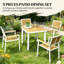 Ensemble de mobilier de salle à manger d'extérieur, table de patio 5 pièces et chaises