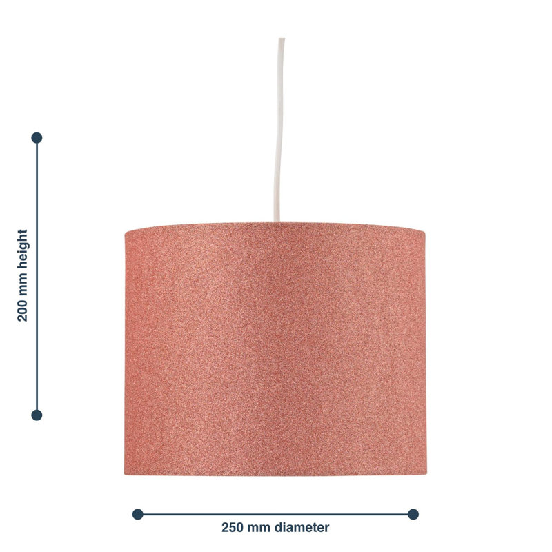 20cm H Cotton Drum Pendant Shade ( Uno ) in Pink