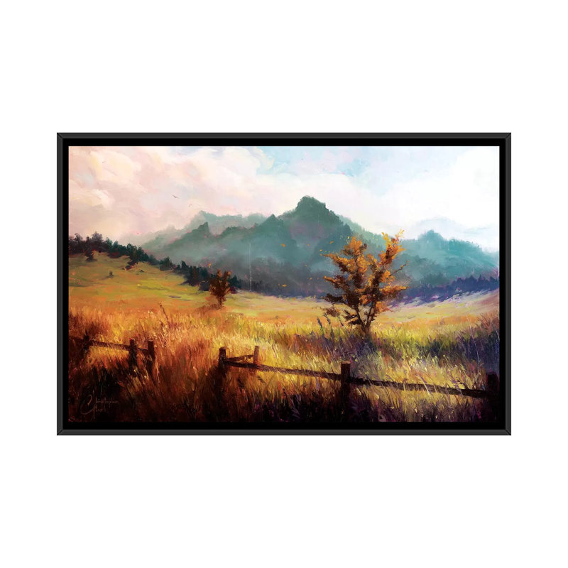 Reproduction d’art, "Flatiron Mountains" par Christopher Clark, H 26 po x l 40 po x 1,5 po, Pas de tapis