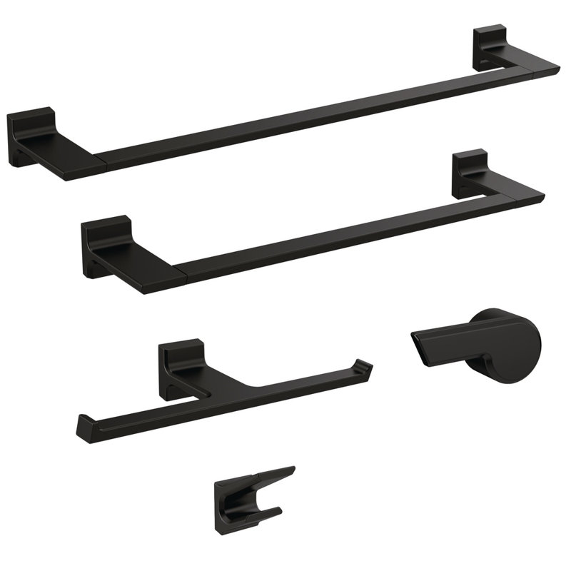 Porte-papier hygiénique mural double pivotant, Noir mat