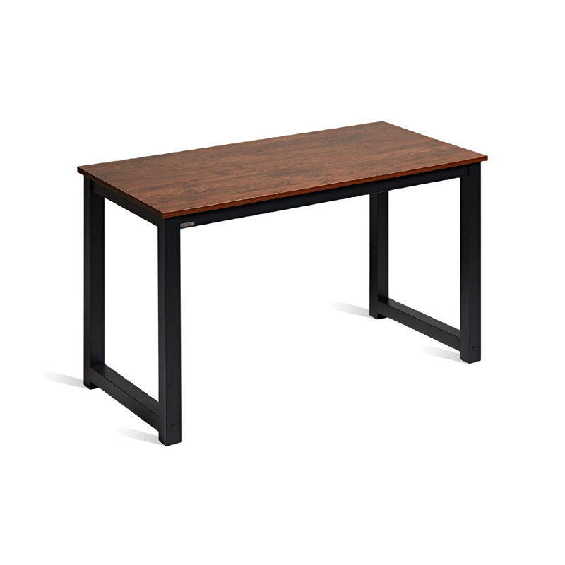 47 Inch Computer Desk, Home & Office PC Laptop Study Writing Table Workstation With Leg Bars, Modern Simple Industrial Style, Rustic Brown