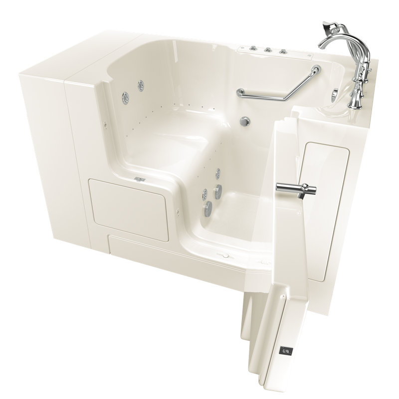 52'' x 32'' Fiberglass Bathtub with Faucet, Linen, Right