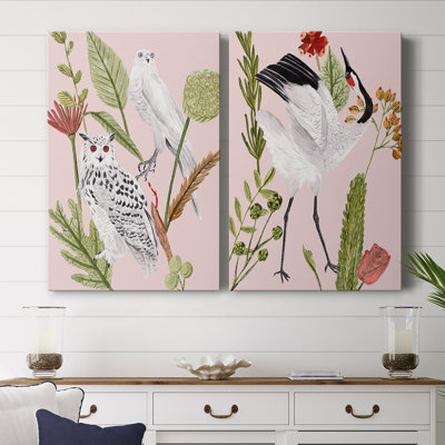 Oiseaux en mouvement - Toile tendue avec châssis V-Premium - Prêt à être accroché