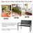 Amoha Metal/Solid Wood/Wicker Outdoor Bench