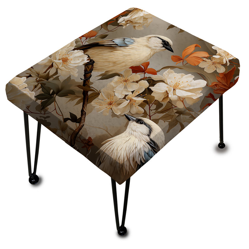 Beauté exotique d'oiseau aviaire - Repose-pieds rectangulaire floral