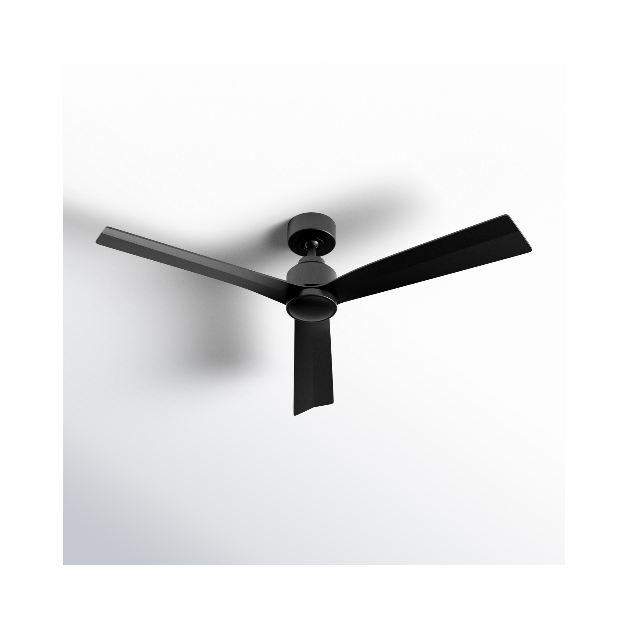 52" 3 Blade Smart Ceiling Fan with Remote Control Included, Without Light Kit, Matte Black