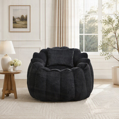 Pouf en forme de poire fleuri pour adultes, canapé de lecture surdimensionné en fausse fourrure ultra douce, idéal pour le confort du salon et de la chambre.