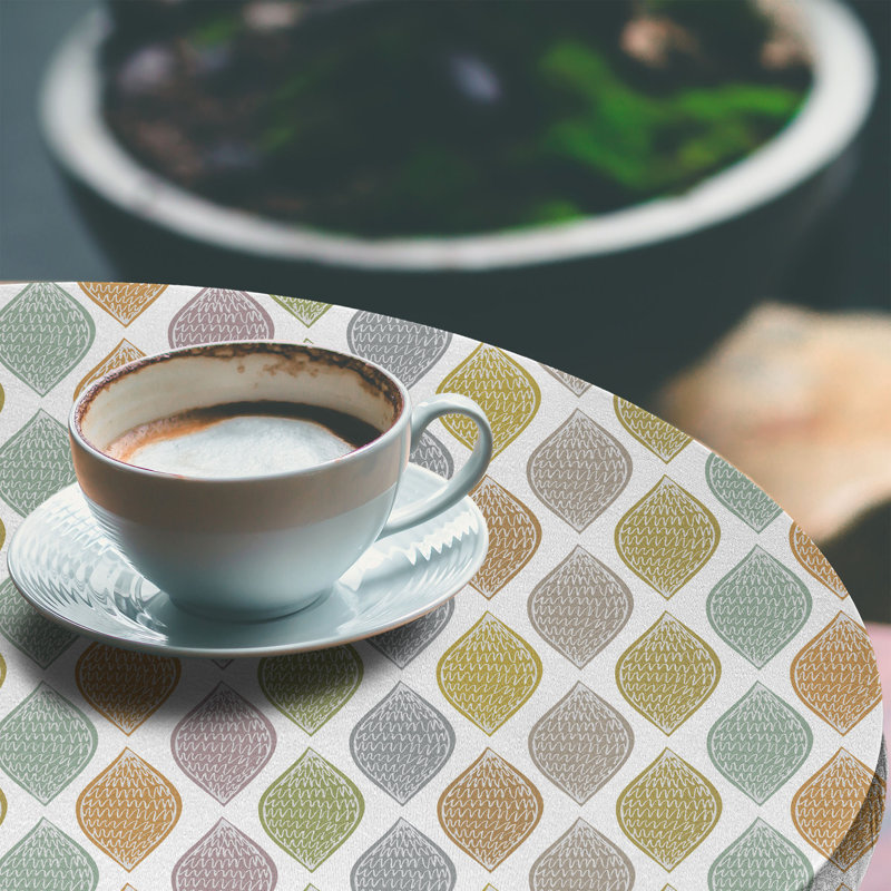 East Urban Home Leaf Fitted Round Tablecloth Multicolor, 47.24" Round