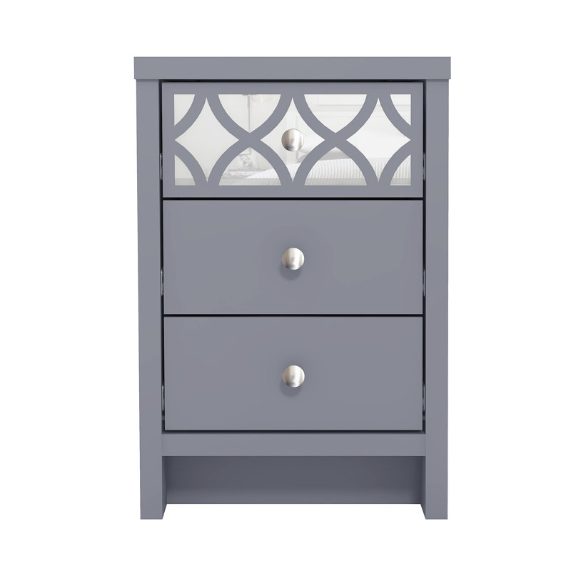 Manufactured Wood Bedside Table, Grey