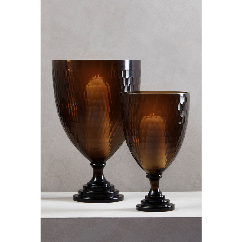 Glass Tabletop Hurricane, 34cm H x 20cm W x 20cm D