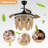 Dayzhane 42 Inch Farmhouse Boho Retractable Ceiling Fan with Light, 6-Speed Wood Beaded Ceiling Fan with Remote Control-1650624917