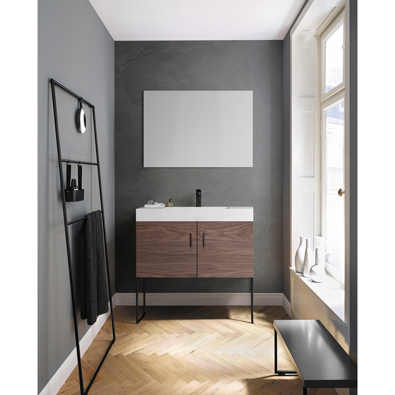 Veemon 36” W Single Vanity, Walnut