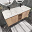 Ensemble de meuble-lavabo mural double avec lavabo en résine 48 po Johnesia