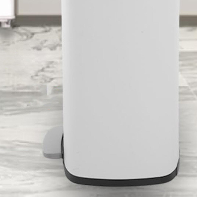 White Stainless Steel 13 Gallon Kitchen Trash Can with Foot Pedal