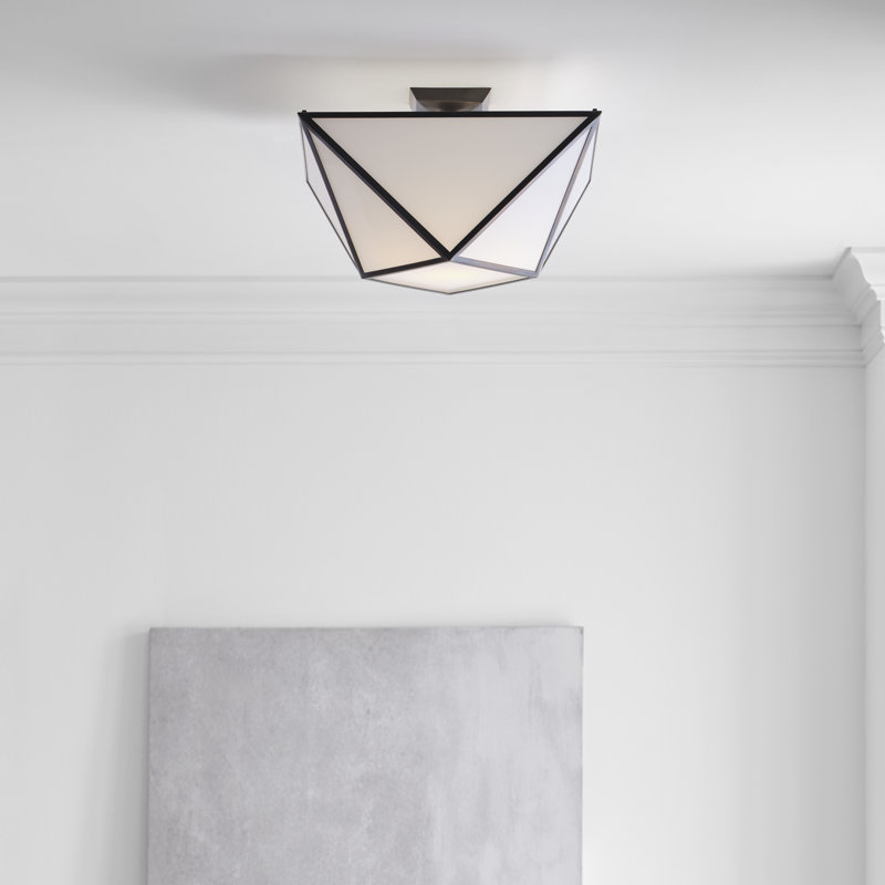 Julie Neill Lorino Large Semi-Flush Mount, Frosted, Bronze