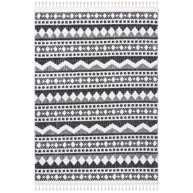 Wendt Moroccan Tassel Shag Performance Southwestern Rug, Rectangle 8' x 10'
