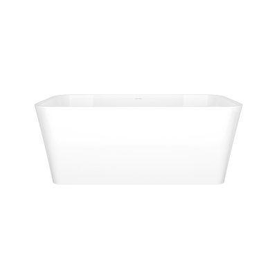 Edge 59" x 31-1/2" Freestanding Soaking Bathtub in Volcanic Limestone with No Overflow Hole