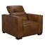 Chaise longue inclinable avec pieds noirs et cuir brun clair Riseholme