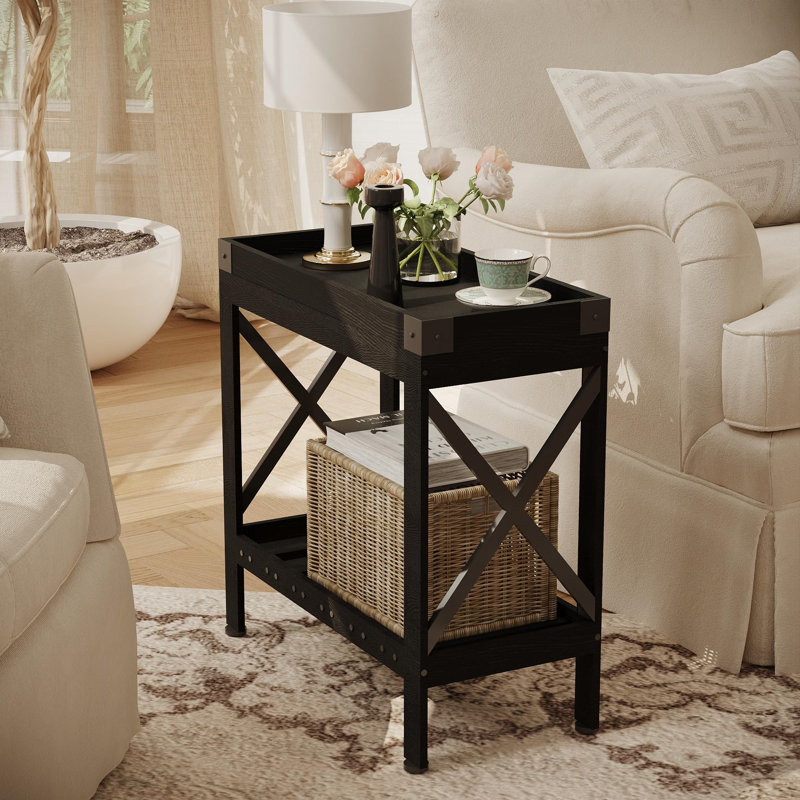 Tray Top End Table, Black
