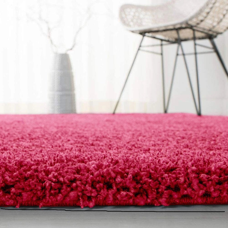 Solid Colour Shag Area Rug, Rectangle 80 x 150 cm