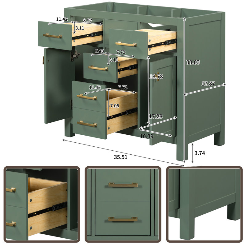 35.5'' Single Bathroom Vanity Base Only