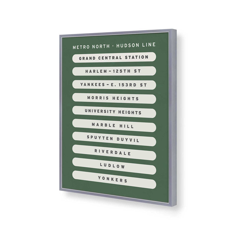 «Yonkers Metro North» par Deny Designs, reproduction d'art, 16 x 12, Argent argent, Impression encadrée