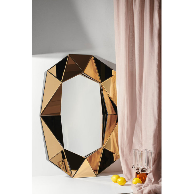 Diamond Manufactured Wood Floor/Wall Mirror, Green, 28.3" x 39.4"