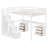 Full Size Wooden Loft Bed with Desk, Two Chest of Drawers & LED Lighting – Space-Saving Storage Bed, White-1087825505-1087825504