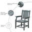 Ensemble de 2 chaises de patio pour l'extérieur
