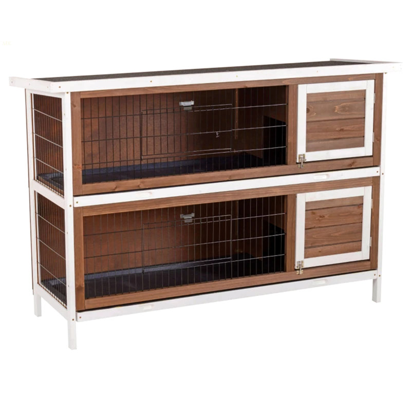 Grande cage pour animal de compagnie, grande cage à lapins de 2 étages