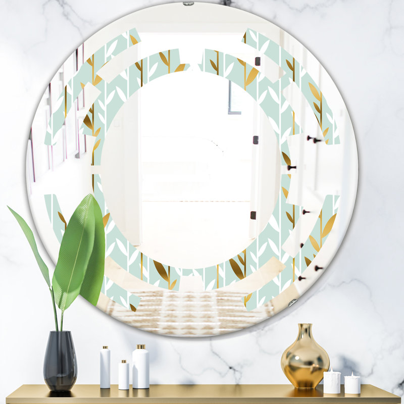 Space Art Deco Pattern Modern & Contemporary Frameless Wall Mirror, Space Geometric, 23.6" H x 23.6" W