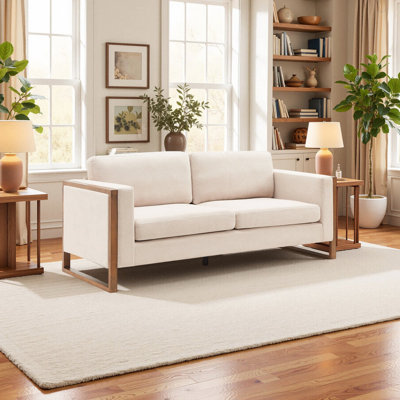 Scandinavian Modern 79" Cotton Blend Sofa