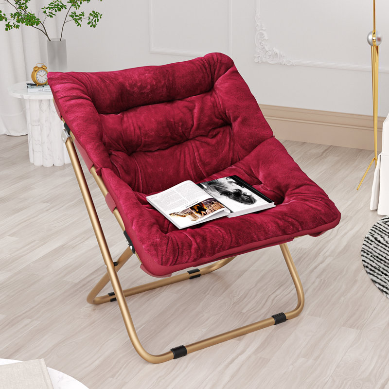 Fauteuil d'appoint douillet capitonné et rembourré avec cadre en métal doré pour le salon, Non