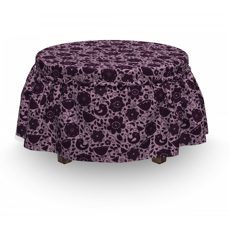 Housse pour repose-pieds doodle nature oiseaux