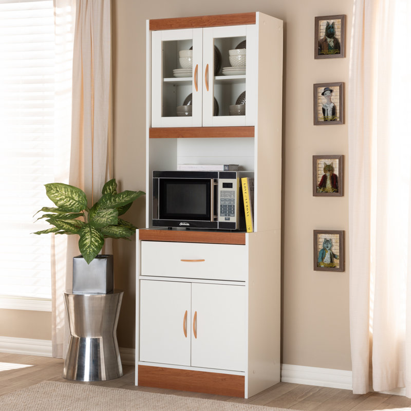 Keziah Dining Hutch Welsh Dresser, White/Cherry