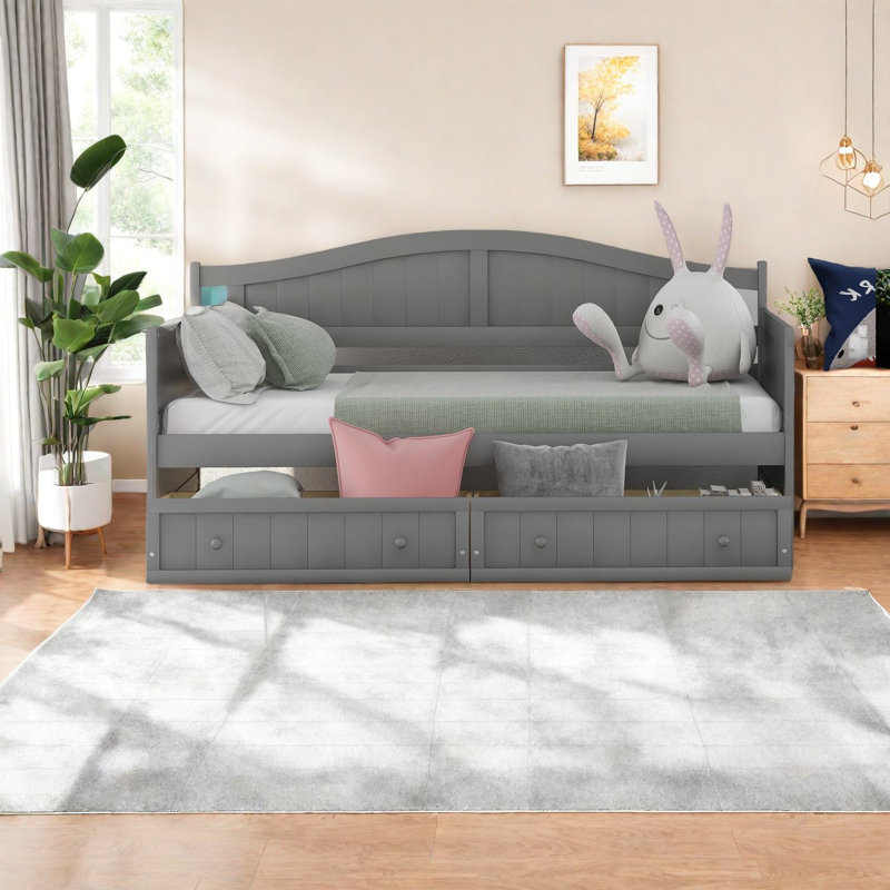 Lits simples peu encombrants avec rangement, bois massif, style classique, usage domestique
