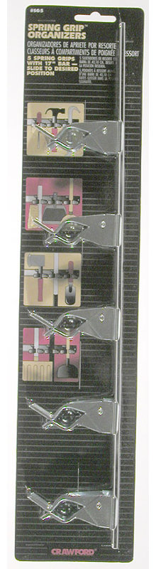 Rangement à 5 prises spring, 20,13 po x 3,75 po x 4,75 po, Plaqué zinc