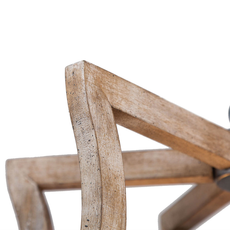 Lustre géométrique unique à 3 lumières avec détails en bois Marcus