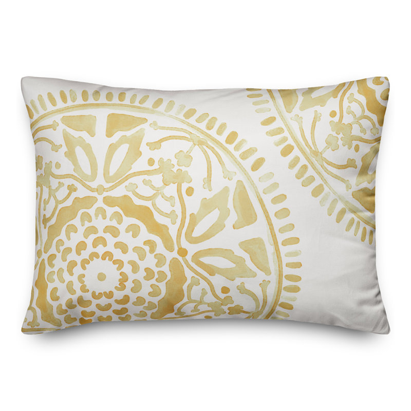 Housse et insert de coussin d'extérieur Juan, Yellow, Floral 5