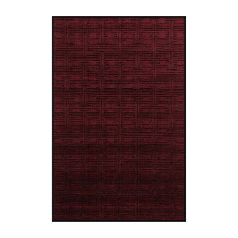 Tapis rouge en treillis lavable à la machine, Rectangle 4pi x 6 pi