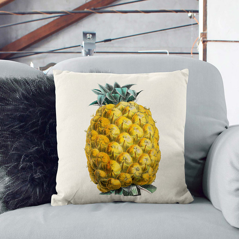 Illustration of a Pineapple Cushion with Filling, 40cm H x 40cm W x 15cm D