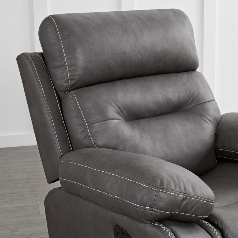 Fauteuil inclinable, oscillant et oscillant de 39 po Jacelynn, Polyester gris
