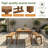 3-Piece Acacia Wood Table & Bench Set